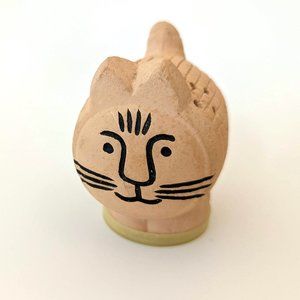 Vintage Lisa Larson Style Terra Cotta Cat Air Freshener / 70s